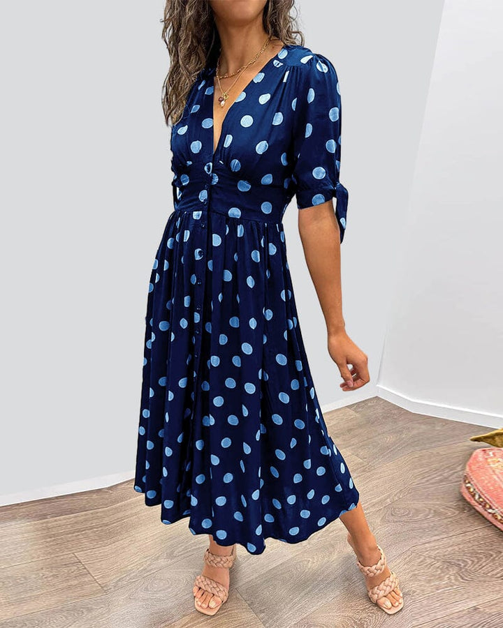 Bellamy - Polka Dots V-Neck Dress