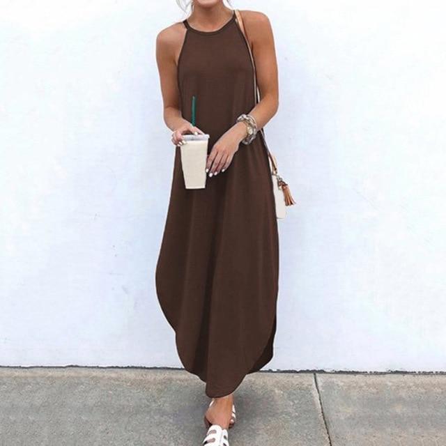 Aurella - Effortless Halter Maxi Dress