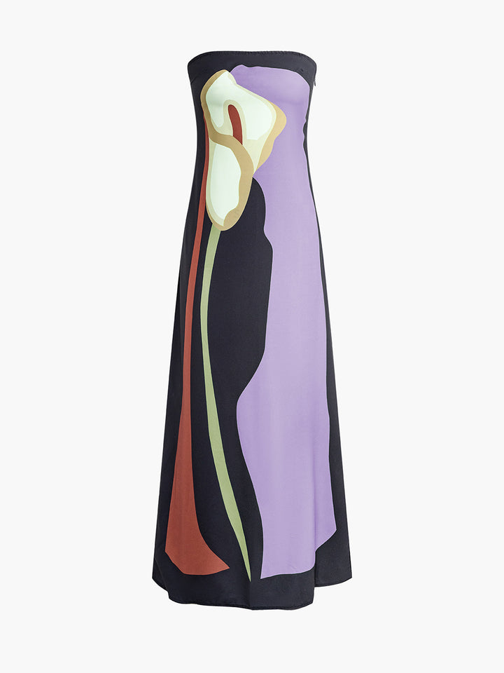 Ismeria - Abstract Strapless Maxi Dress