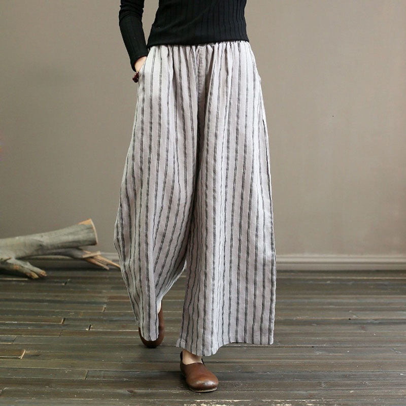 Seriva - Striped Flare Pants