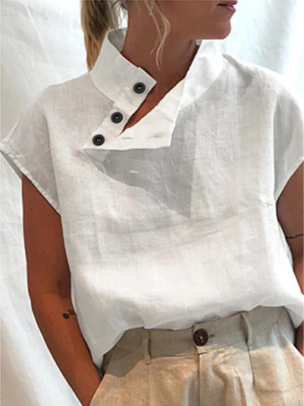 Lowella - Modern Button-Detail Blouse